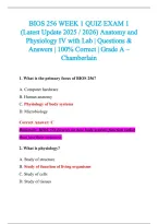 BIOS 256 Exam 2026-2027 QUESTIONS AND ANSWERS ALREADY GRADED A&plus;&period;&NewLine;100&percnt; Verified Solutions &vert; Updated Per Latest Guidelines &vert; Graded A&plus;