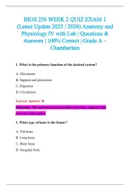 BIOS 256 Exam 2026-2027 QUESTIONS AND ANSWERS ALREADY GRADED A&plus;&period;&NewLine;100&percnt; Verified Solutions &vert; Updated Per Latest Guidelines &vert; Graded A&plus;