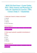 BIOS 256 Exam 2026-2027 QUESTIONS AND ANSWERS ALREADY GRADED A&plus;&period;&NewLine;100&percnt; Verified Solutions &vert; Updated Per Latest Guidelines &vert; Graded A&plus;