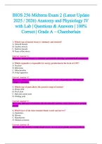 BIOS 256 Exam 2026-2027 QUESTIONS AND ANSWERS ALREADY GRADED A&plus;&period;&NewLine;100&percnt; Verified Solutions &vert; Updated Per Latest Guidelines &vert; Graded A&plus;