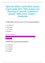 BIOS 256 Exam 2026-2027 QUESTIONS AND ANSWERS ALREADY GRADED A&plus;&period;&NewLine;100&percnt; Verified Solutions &vert; Updated Per Latest Guidelines &vert; Graded A&plus;