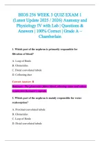BIOS 256 Exam 2026-2027 QUESTIONS AND ANSWERS ALREADY GRADED A&plus;&period;&NewLine;100&percnt; Verified Solutions &vert; Updated Per Latest Guidelines &vert; Graded A&plus;