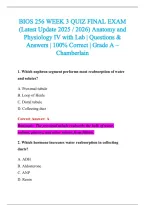 BIOS 256 Exam 2026-2027 QUESTIONS AND ANSWERS ALREADY GRADED A&plus;&period;&NewLine;100&percnt; Verified Solutions &vert; Updated Per Latest Guidelines &vert; Graded A&plus;