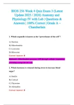 BIOS 256 Exam 2026-2027 QUESTIONS AND ANSWERS ALREADY GRADED A&plus;&period;&NewLine;100&percnt; Verified Solutions &vert; Updated Per Latest Guidelines &vert; Graded A&plus;