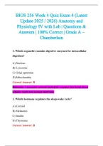BIOS 256 Exam 2026-2027 QUESTIONS AND ANSWERS ALREADY GRADED A&plus;&period;&NewLine;100&percnt; Verified Solutions &vert; Updated Per Latest Guidelines &vert; Graded A&plus;