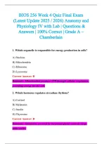 BIOS 256 Exam 2026-2027 QUESTIONS AND ANSWERS ALREADY GRADED A&plus;&period;&NewLine;100&percnt; Verified Solutions &vert; Updated Per Latest Guidelines &vert; Graded A&plus;