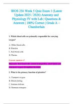 BIOS 256 Exam 2026-2027 QUESTIONS AND ANSWERS ALREADY GRADED A&plus;&period;&NewLine;100&percnt; Verified Solutions &vert; Updated Per Latest Guidelines &vert; Graded A&plus;
