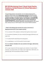 BIO 205 Microbiology Exam 3 Study Guide&colon; Practice Questions&comma; Verified Answers & Clinical Rationales