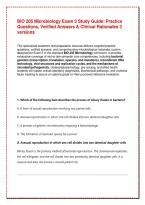 BIO 205 Microbiology Exam 3 Study Guide&colon; Practice Questions&comma; Verified Answers & Clinical Rationales