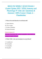 BIOS 256 Exam 2026-2027 QUESTIONS AND ANSWERS ALREADY GRADED A&plus;&period;&NewLine;100&percnt; Verified Solutions &vert; Updated Per Latest Guidelines &vert; Graded A&plus;