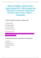 BIOS 256 Exam 2026-2027 QUESTIONS AND ANSWERS ALREADY GRADED A&plus;&period;&NewLine;100&percnt; Verified Solutions &vert; Updated Per Latest Guidelines &vert; Graded A&plus;
