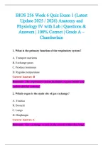 BIOS 256 Exam 2026-2027 QUESTIONS AND ANSWERS ALREADY GRADED A&plus;&period;&NewLine;100&percnt; Verified Solutions &vert; Updated Per Latest Guidelines &vert; Graded A&plus;