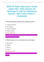 BIOS 256 Exam 2026-2027 QUESTIONS AND ANSWERS ALREADY GRADED A&plus;&period;&NewLine;100&percnt; Verified Solutions &vert; Updated Per Latest Guidelines &vert; Graded A&plus;