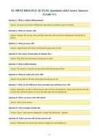 AC HPAT BIOLOGY ACTUAL Questions with Correct Answers&NewLine;&lpar;Grade A&plus;&rpar;