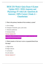 BIOS 256 Exam 2026-2027 QUESTIONS AND ANSWERS ALREADY GRADED A&plus;&period;&NewLine;100&percnt; Verified Solutions &vert; Updated Per Latest Guidelines &vert; Graded A&plus;