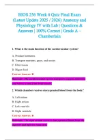 BIOS 256 Exam 2026-2027 QUESTIONS AND ANSWERS ALREADY GRADED A&plus;&period;&NewLine;100&percnt; Verified Solutions &vert; Updated Per Latest Guidelines &vert; Graded A&plus;