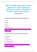 BIOS 256 Exam 2026-2027 QUESTIONS AND ANSWERS ALREADY GRADED A&plus;&period;&NewLine;100&percnt; Verified Solutions &vert; Updated Per Latest Guidelines &vert; Graded A&plus;