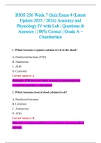BIOS 256 Exam 2026-2027 QUESTIONS AND ANSWERS ALREADY GRADED A&plus;&period;&NewLine;100&percnt; Verified Solutions &vert; Updated Per Latest Guidelines &vert; Graded A&plus;