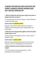 Alabama Uniform Bar Exam Questions and Correct Answers 2026 &ndash; Complete Practice Test and Study Guide