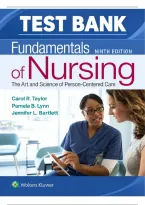 Test Bank&colon; Fundamentals Of Nursing The Art And Science Of Person-Centered Care 9Th Edition &vert; Carol R&period; Taylor&comma; Pamela B&period; Lynn And Jennifer L&period; Bartlett &vert; Chapters 1&ndash;46 
