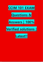 CCIM 101 EXAM &NewLine;Questions & &NewLine;Answers &vert; 100&percnt; &NewLine;Verified solutions &vert; &NewLine;Latest&excl;&excl;