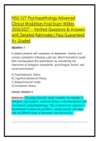 NSG 527 Psychopathology Advanced Clinical Modalities Final Exam Wilkes 2026&sol;2027 &ndash; Verified Questions & Answers with Detailed Rationales &vert; Pass Guaranteed A&plus; Graded