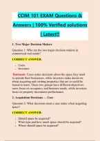 CCIM 101 EXAM Questions & &NewLine;Answers &vert; 100&percnt; Verified solutions &NewLine;&vert; Latest&excl;&excl; 