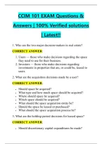 CCIM 101 EXAM Questions & &NewLine;Answers &vert; 100&percnt; Verified solutions &NewLine;&vert; Latest&excl;&excl; 