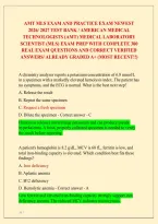 AMT MLS EXAMS NEWEST 2026 PACKAGE DEAL&vert; DIFFERENT VERSIONS WITH COMPLETE 650 REAL EXAM AND PRACTICE QUESTIONS WITH CORRECT VERIFIED ANSWERS&sol; ALREADY GRADED A&plus;&vert; &lpar;AMT&rpar; MEDICAL LABORATORY SCIENTIST &lpar;MLS&rpar; EXAM PREP &lpar;MOST RECENT&excl;&excl;&rpar; 