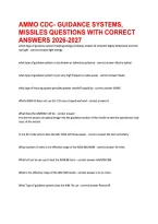 Ammo Cdc- Guidance Systems&comma; &NewLine;Missiles Questions With Correct &NewLine;Answers 2026-2027 