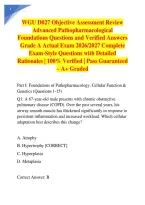 WGU D027 Objective Assessment Review Advanced Pathopharmacological Foundations Questions and Verified Answers Grade A Actual Exam 2026&sol;2027 Complete Exam-Style Questions with Detailed Rationales &vert; 100&percnt; Verified &vert; Pass Guaranteed &ndash; A&plus; Graded