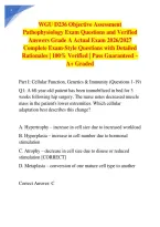  WGU D236 Objective Assessment Pathophysiology Exam Questions and Verified Answers Grade A Actual Exam 2026&sol;2027 Complete Exam-Style Questions with Detailed Rationales &vert; 100&percnt; Verified &vert; Pass Guaranteed &ndash; A&plus; Graded