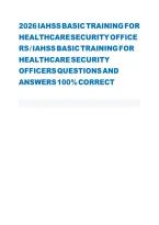 2026 IAHSS Basic Training for Healthcare Security Officers Exam &vert; 100&percnt; Correct Q&A Study Guide&NewLine;&NewLine;