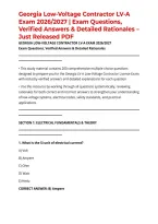 Georgia Low-Voltage Contractor LV-A Exam 2026&sol;2027 &vert; Exam Questions&comma; Verified Answers & Detailed Rationales &ndash; Just Released PDF
