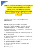 NUR242 Exam 1 Medical-Surgical Nursing Galen College of Nursing Questions and Verified Answers Grade A Actual Exam 2026&sol;2027 Complete Exam-Style Questions with Detailed Rationales &vert; 100&percnt; Verified &vert; Pass Guaranteed &ndash; A&plus; Graded
