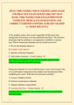 Ifsac Fire Instructor Ii Certification Exam &NewLine;And Practice Exam Newest 2026&sol; 2027 Test &NewLine;Bank&vert; Fire Instructor Ii Exam Prep With &NewLine;Complete 300 Real Exam Questions And &NewLine;Correct Verified Answers&sol; Already Graded &NewLine;A&plus; &lpar;Most Recent&excl;&excl;&rpar;