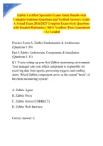Zabbix Certified Specialist Exams Study Bundle with Complete Solutions Questions and Verified Answers Grade A Actual Exam 2026&sol;2027 Complete Exam-Style Questions with Detailed Rationales &vert; 100&percnt; Verified &vert; Pass Guaranteed &ndash; A&plus; Graded