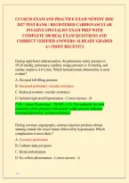 Cci Rcis Exam And Practice Exam Newest 2026&sol; &NewLine;2027 Test Bank&vert; Registered Cardiovascular &NewLine;Invasive Specialist Exam Prep With &NewLine;Complete 300 Real Exam Questions And &NewLine;Correct Verified Answers&sol; Already Graded &NewLine;A&plus; &lpar;Most Recent&excl;&excl;&rpar;