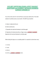 Nys Emt Certifying Exam Latest 2026&sol;2027 &NewLine;Questions And Correct Detailed Answers &NewLine;Already Graded A&plus; 