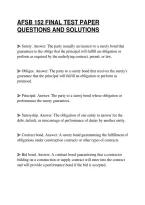 Afsb 152 Final Test Paper&NewLine;Questions And Solutions