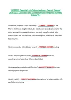 NUR2063 Essentials of Pathophysiology Exam 2 Newest &NewLine;2026&sol;2027 Questions and Correct Detailed Answers Already &NewLine;Graded A&plus; 
