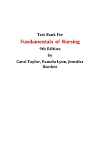 Test Bank For Fundamentals of Nursing 9th Edition  by Carol Taylor&comma; Pamela Lynn&comma; Jennifer Bartlett