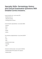 Specialty Skills- Dermatology History and Clinical Examination Questions With Detailed Correct Answers&period;