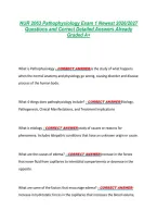 NUR 2063 Pathophysiology Exam 1 Newest 2026&sol;2027 &NewLine;Questions and Correct Detailed Answers Already &NewLine;Graded A&plus; 