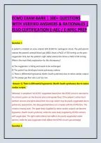 ECMO Exam Bank &vert; 300&plus; Questions with Verified Answers & Rationales &vert; ELSO Certification E-AEC &sol; E-NPEC Prep