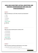 Amca Ekg Exam Prep &vert;Actual Questions And Verified Answers&vert;Brand New 2026-2027 Update&vert;Graded A&plus;