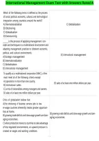 International Management Exam Test with Answers Rated A