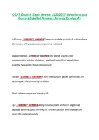 OSAT English Exam Newest 2026&sol;2027 Questions and &NewLine;Correct Detailed Answers Already Graded A&plus; 