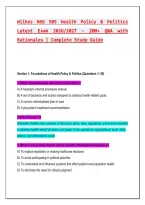 Wilkes NSG 505 Health Policy & Politics Exam 2026&sol;2027 &ndash; 200&plus; Practice Questions & Answers with Detailed Rationales &vert; Wilkes University Study Guide