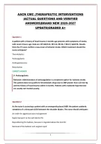 Aacn Cmc &semi;Therapeutic Interventions &vert;Actual Questions And Verified Answers&vert;Brand New 2026-2027 Update&vert;Graded A&plus;